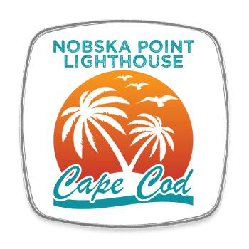 Nobska Lighthouse Cape Cod Shirt - Square fridge magnet - white - Front