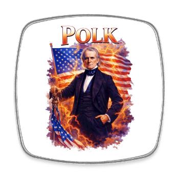 Lincoln Patriotic Lightning - Square fridge magnet - white - Front