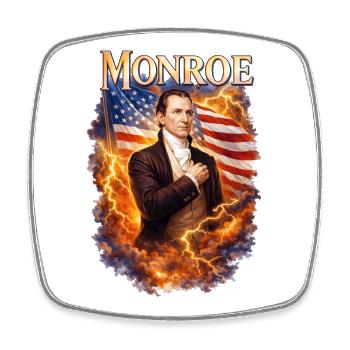 Monroe Patriotischer Sturm - Viereckiger Kühlschrankmagnet - Weiß - Vorne
