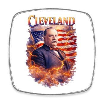 Cleveland Patriotic Lightning - Square fridge magnet - white - Front