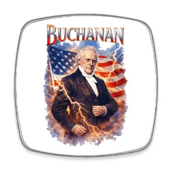 Lightning Flag Portrait - Square fridge magnet - white - Front