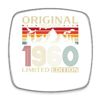 66e anniversaire cadeau de mari millésime mars 1960 - Magnet carré - blanc - Devant