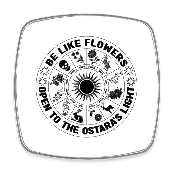 Be Like Flowers Pagan Spring Ostara Light - Square fridge magnet - white - Front