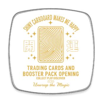 Shiny Cardboard Happy Trading Cards Booster Pack - Square fridge magnet - white - Front
