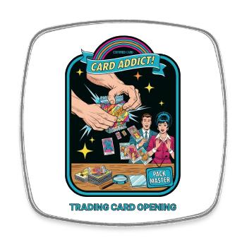 Card Addict Pack Master Sammelkarten-Eröffnungskarte - Viereckiger Kühlschrankmagnet - Weiß - Vorne