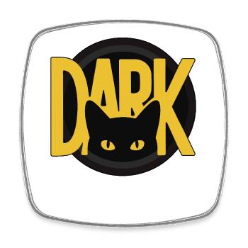 DARK Cat Eyes Minimal Design - Square fridge magnet - white - Front