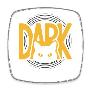 DARK Cat Eyes Minimal Design - Square fridge magnet - white - Front