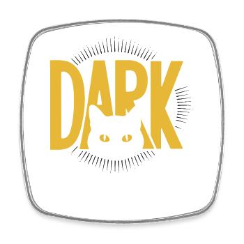 DARK Cat Eyes Minimal Design - Square fridge magnet - white - Front