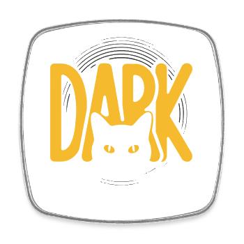 DARK Cat Eyes Minimal Design - Square fridge magnet - white - Front