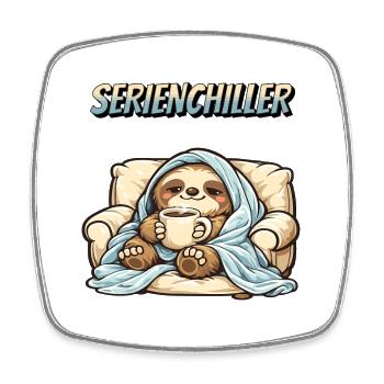 Sloth Series Chiller Pun Saying - Square fridge magnet - white - Front