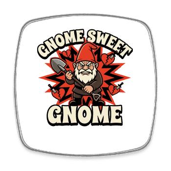 Böser Gnom, Dunkler Gnom, Goth-gnom, Lustiger Gnom - Viereckiger Kühlschrankmagnet - Weiß - Vorne