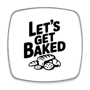 Lasst uns backen - Viereckiger Kühlschrankmagnet - Weiß - Vorne
