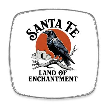 Santa Fe Land of Enchantment - Square fridge magnet - white - Front