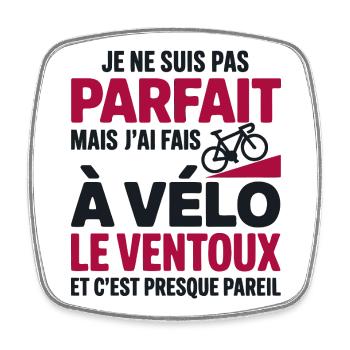 I did the Ventoux by bike bike bike gift cyclist - Square fridge magnet - white - Front