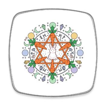 Pentagramme Carrot Bunny Occult Bénédictions de Pâques - Magnet carré - blanc - Devant