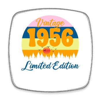 70 Jahre altes Jubiläumsgeschenk 1956 - Viereckiger Kühlschrankmagnet - Weiß - Vorne