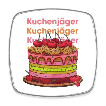 Kuchenjäger bunte Cake Layers - Viereckiger Kühlschrankmagnet - Weiß - Vorne