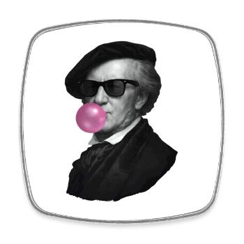 Vintage Bubblegum Porträt Pop Art - Viereckiger Kühlschrankmagnet - Weiß - Vorne