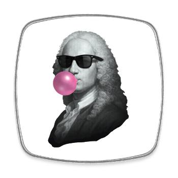 Baroque Portrait Bubblegum Pop - Viereckiger Kühlschrankmagnet - Weiß - Vorne