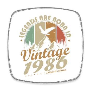 Cadeau d’anniversaire vintage vintage 1986 - Magnet carré - blanc - Devant