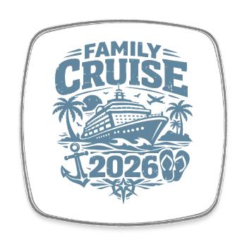 Croisière en famille 2026 - Magnet carré - blanc - Devant