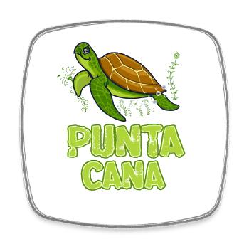 Punta Cana-Sea Turtle Illustration Gift - Square fridge magnet - white - Front