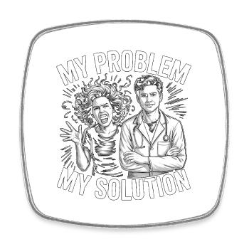 Pharmacist Student My Problem My Pictogram Dad - Square fridge magnet - white - Front