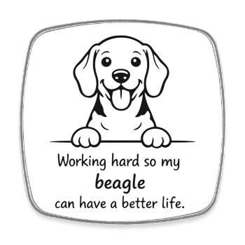 Mon beagle peut avoir une vie meilleure - Magnet carré - blanc - Devant