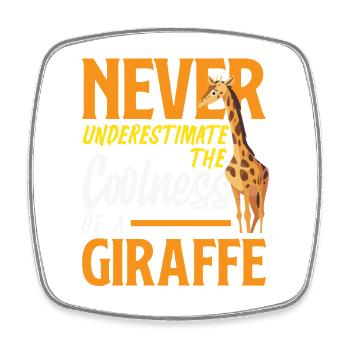 Unterschätze nie die Coolness Giraffe - Viereckiger Kühlschrankmagnet - Weiß - Vorne