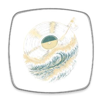 Vinyl Collector Record Collector Vinyl Records - Square fridge magnet - white - Front