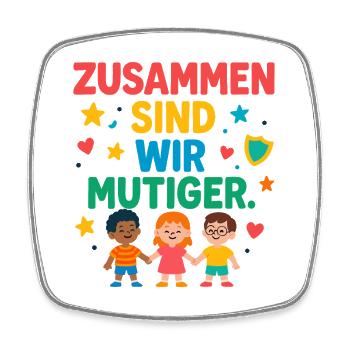 Together we are more courageous - Square fridge magnet - white - Front