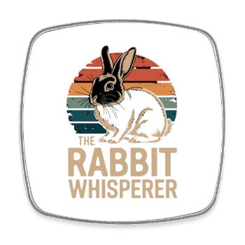 The Rabbit Whisperer Hasen Flüsterer Kaninchen - Square fridge magnet - white - Front