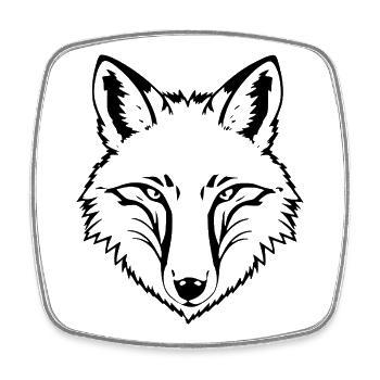 Fuchs - Viereckiger Kühlschrankmagnet - Weiß - Vorne