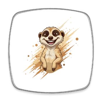 Fröhliches Erdmännchen Splash - Viereckiger Kühlschrankmagnet - Weiß - Vorne