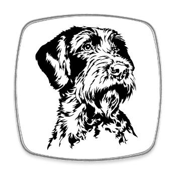 Korthals griffon Chiens portrait Chiens Chiens de chasse Wilsigns - Magnet carré - blanc - Devant