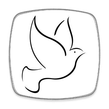 Bird Dove bird peace bird - Magnet carré - blanc - Devant