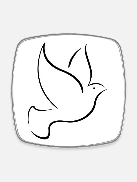 bird dove Taube Vogel peace - Viereckiger Kühlschrankmagnet - Weiß