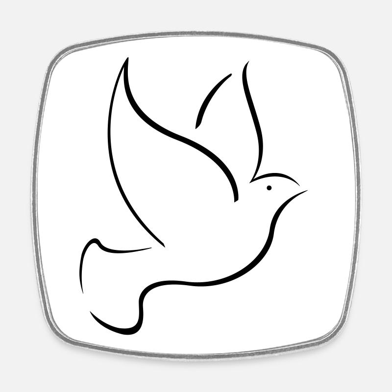 bird dove Taube Vogel peace - Viereckiger Kühlschrankmagnet - Weiß
