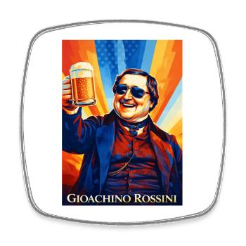 Gioachino Rossini - Viereckiger Kühlschrankmagnet - Weiß - Vorne