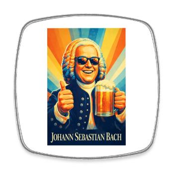 Johann Sebastian Bach - Viereckiger Kühlschrankmagnet - Weiß - Vorne