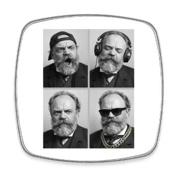 Johannes Brahms. - Magnet carré - blanc - Devant