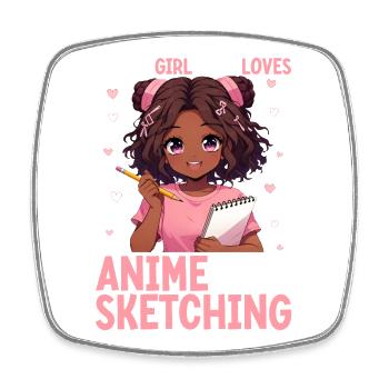 Nur Ein Mädchen Das Anime Liebt Und Zeichnet Otaku - Viereckiger Kühlschrankmagnet - Weiß - Vorne