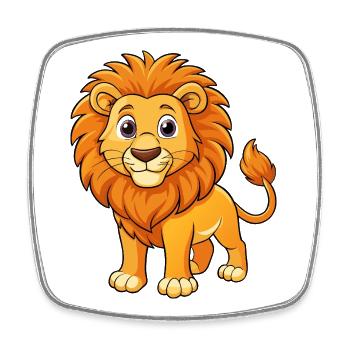 Lion - Square fridge magnet - white - Front