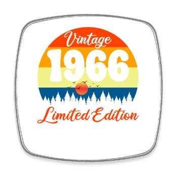 60 Jahre altes Geburtstagsgeschenk 1966 Jubiläum - Viereckiger Kühlschrankmagnet - Weiß - Vorne