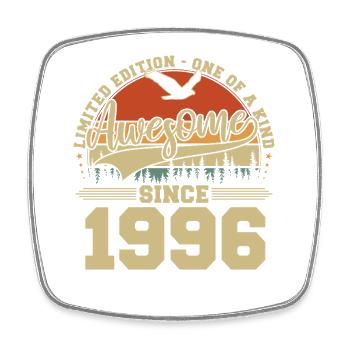 1996 Vintage Jahrgang Geburtstag Retro Geschenk - Viereckiger Kühlschrankmagnet - Weiß - Vorne