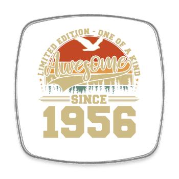 1956 Vintage Jahrgang Geburtstag Retro Geschenk - Viereckiger Kühlschrankmagnet - Weiß - Vorne