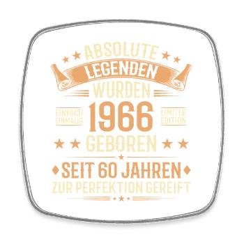 60th Birthday 1966 Legend Vintage Gift - Square fridge magnet - white - Front