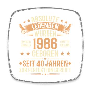 40e anniversaire 1986 cadeau vintage Legend - Magnet carré - blanc - Devant