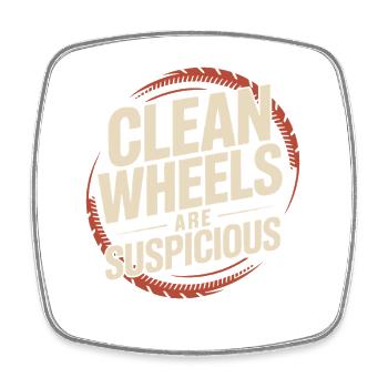 Track Day Brake Dust Hpde Track Car Autocross - Square fridge magnet - white - Front