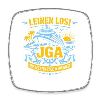 Leinen Los! JGA auf hoher See - Viereckiger Kühlschrankmagnet - Weiß - Vorne